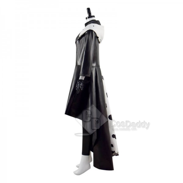 2021 Cruella Dalmatian Coat Costume Cruela Devil Halloween Costumes Ideas Leather Style