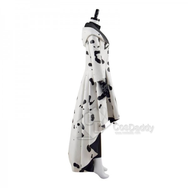 2021 Cruella Dalmatian Coat Costume Cruela Devil Halloween Costumes Ideas Leather Style