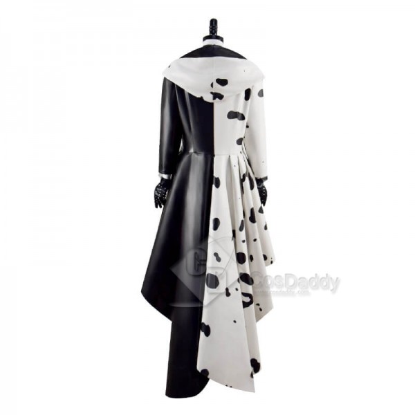 2021 Cruella Dalmatian Coat Costume Cruela Devil Halloween Costumes Ideas Leather Style
