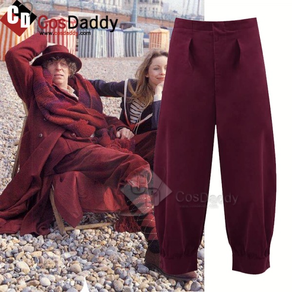 Doctor Who 4th Doctor Season 18 Tom Baker Burgundy Breeches Cosplay Costume