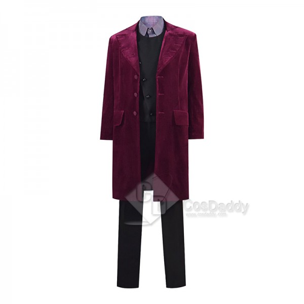 Charlie And The Chocolate Factory Willy Wonka Cosplay Costume Jacket Coat For Kids Adults