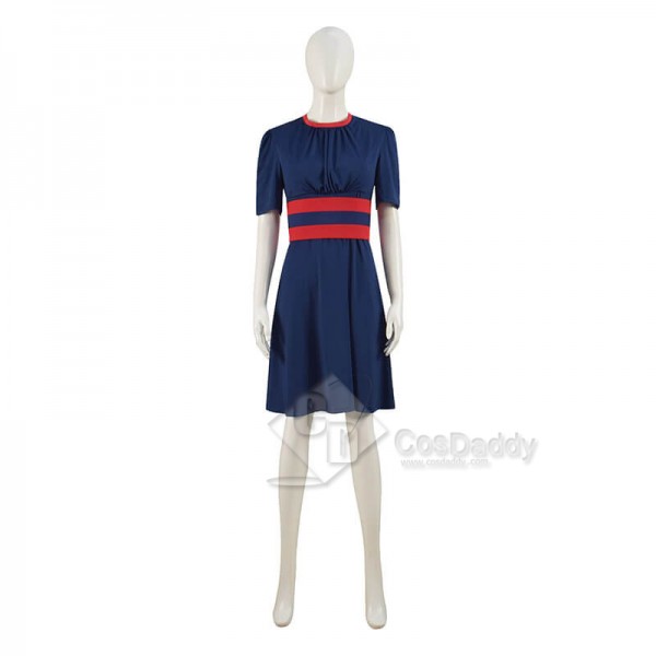 CosDaddy What If Peggy Carter Blue Dress Classic Peggy Dress Cosplay Costumes