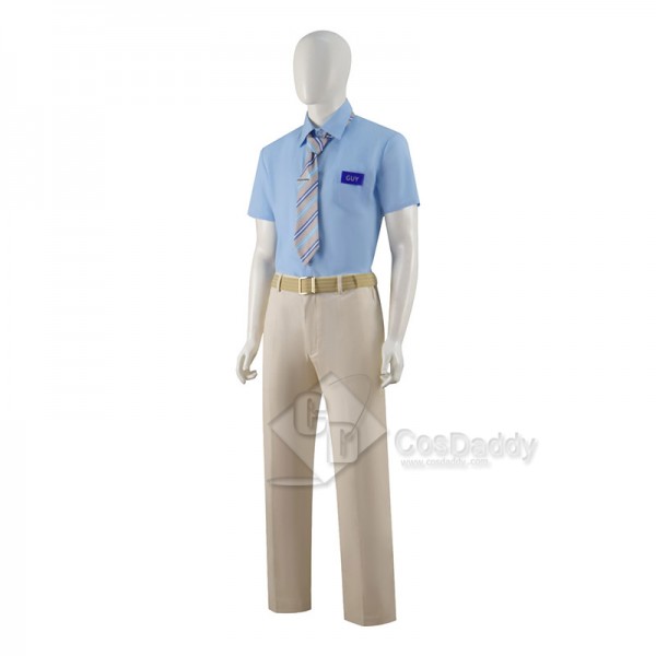 Free Guy Ryan Reynolds Cosplay Costume Shirt Pants Full Set Halloween Suit