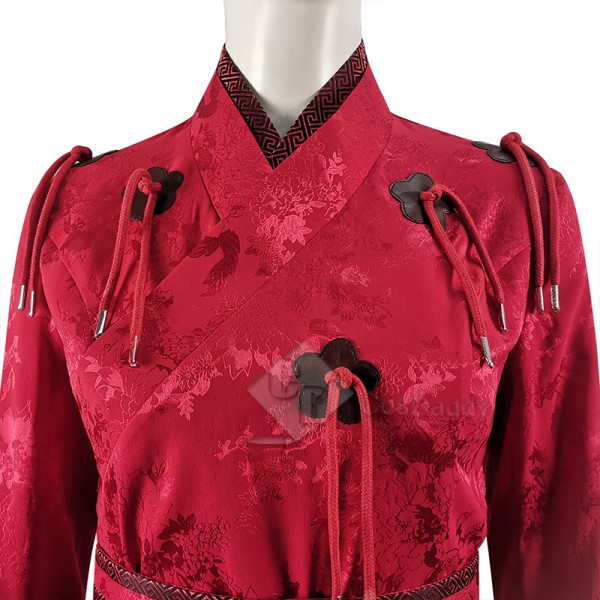 Shang-Chi and the Legend of the Ten Rings Katy Cosplay Costume Red Hanfu Dress