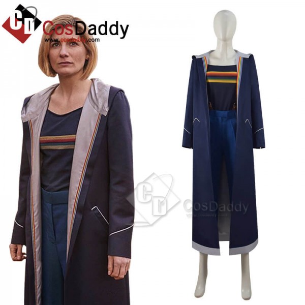 CosDaddy Doctor Who Flux 13th Doctor New Coat Jodie Whittaker Thirteenth Doctor Navy Blue Coat Cosplay Costumes