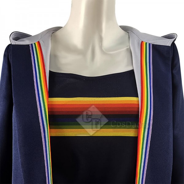 CosDaddy Doctor Who Flux 13th Doctor New Coat Jodie Whittaker Thirteenth Doctor Navy Blue Coat Cosplay Costumes