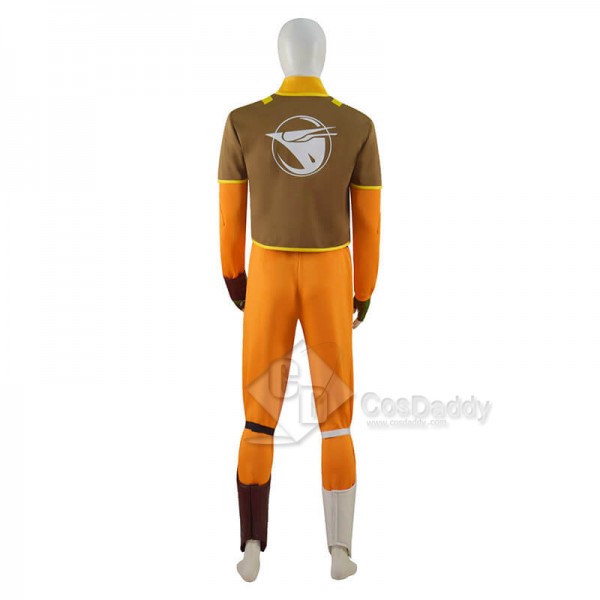 Star Wars Rebels Ezra Bridger Cosplay Costume Yellow Jumpsuit Stormtrooper Suit