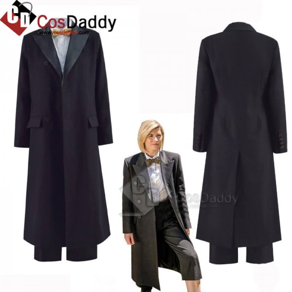 Doctor Who Jodie Whittaker Black Coat 13th Doctor Black Costumes Suit CosDaddy
