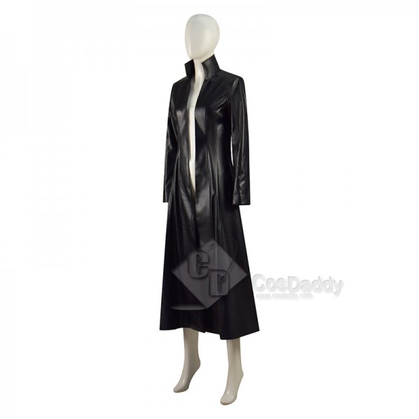 2021 Movie The Matrix Resurrections Trinity Cosplay Costume Black Leather Coat Jacket