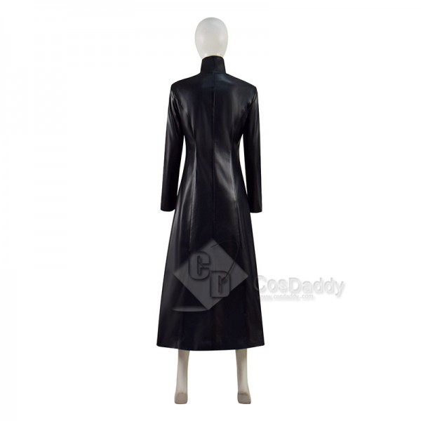 2021 Movie The Matrix Resurrections Trinity Cosplay Costume Black Leather Coat Jacket