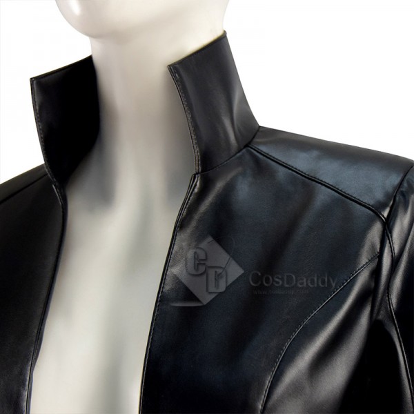2021 Movie The Matrix Resurrections Trinity Cosplay Costume Black Leather Coat Jacket