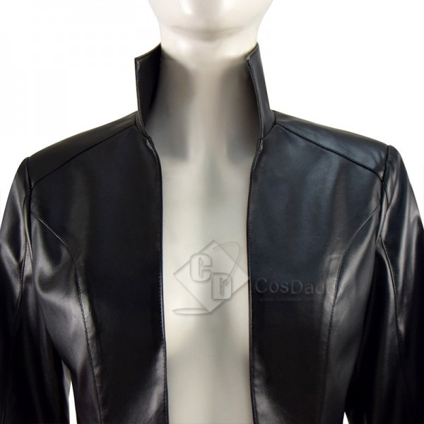 2021 Movie The Matrix Resurrections Trinity Cosplay Costume Black Leather Coat Jacket