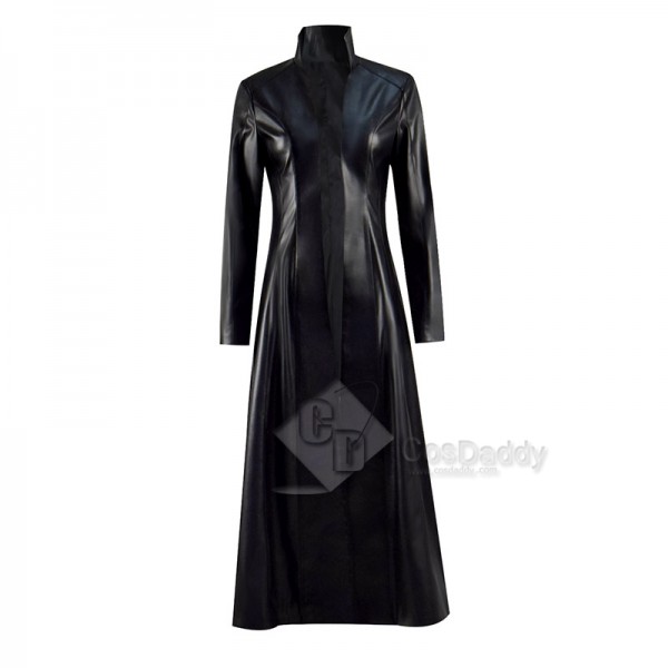 2021 Movie The Matrix Resurrections Trinity Cosplay Costume Black Leather Coat Jacket