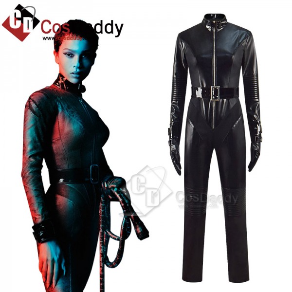 2022 Movie The Batman Catwoman Cosplay Costume Super Heroine Suit Black Sexy Jumpsuit