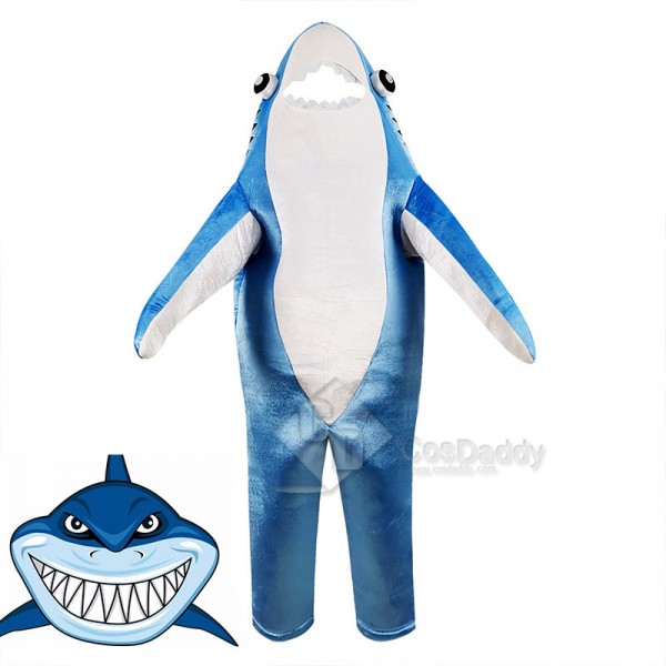 Jaws Attack Shark Costume Party Mascot Blue Shark  Jumpsuit Halloween Fancy Dress