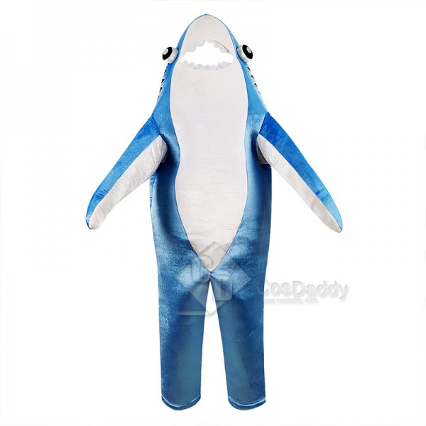 Jaws Attack Shark Costume Party Mascot Blue Shark  Jumpsuit Halloween Fancy Dress