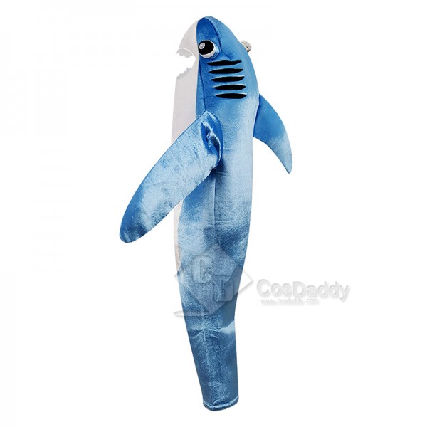 Jaws Attack Shark Costume Party Mascot Blue Shark  Jumpsuit Halloween Fancy Dress