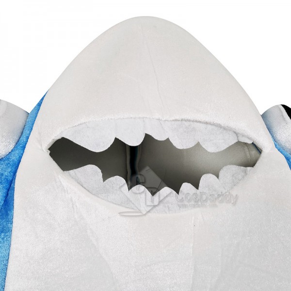 Jaws Attack Shark Costume Party Mascot Blue Shark  Jumpsuit Halloween Fancy Dress