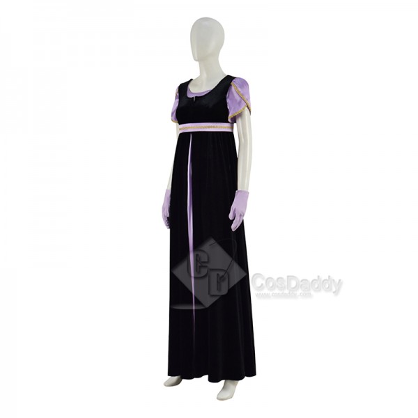 2022 Regency Bridgerton Daphne Cosplay Costume Jane Austen Style Purple Dress Halloween Party Suit