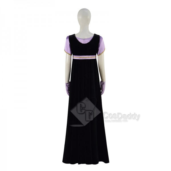2022 Regency Bridgerton Daphne Cosplay Costume Jane Austen Style Purple Dress Halloween Party Suit