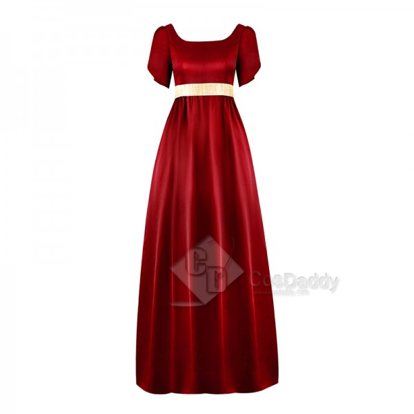 2022 Legend Regency Bridgerton Kate  Jane Austen Cosplay Costume Red Dress Halloween Carnival Suit