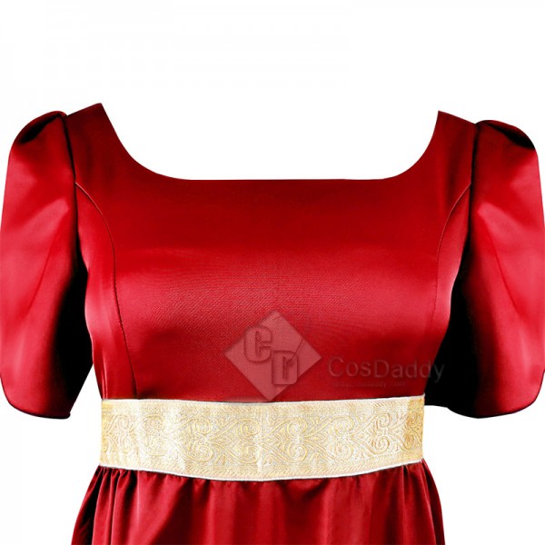 2022 Legend Regency Bridgerton Kate  Jane Austen Cosplay Costume Red Dress Halloween Carnival Suit