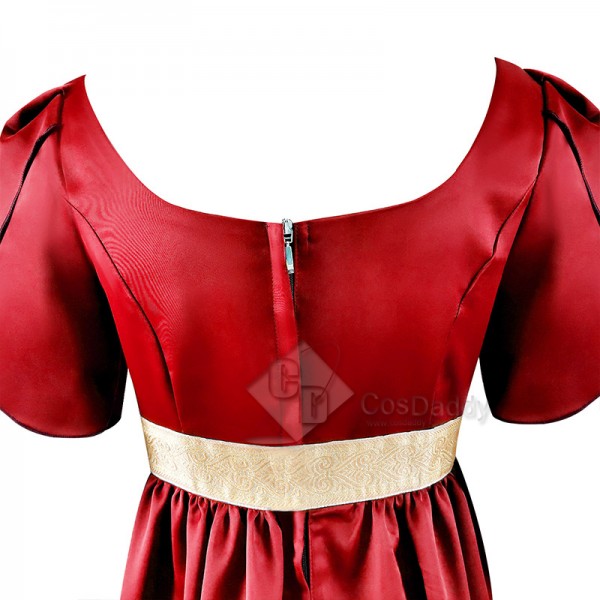 2022 Legend Regency Bridgerton Kate  Jane Austen Cosplay Costume Red Dress Halloween Carnival Suit