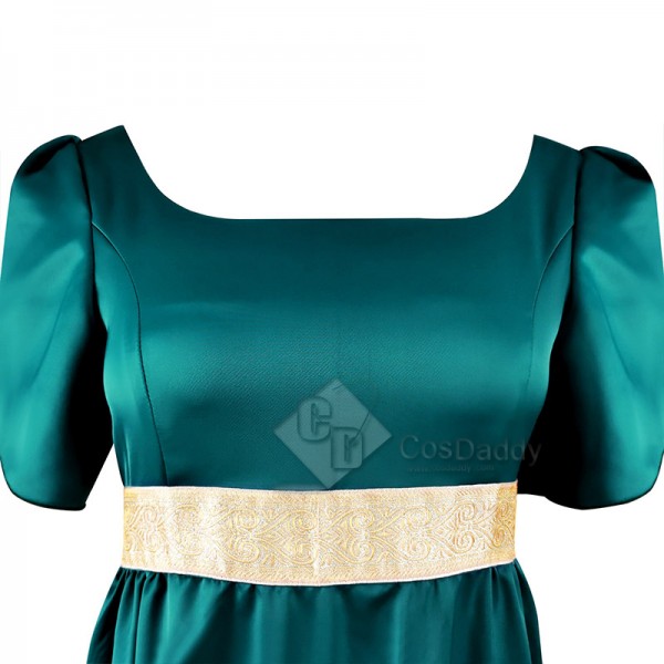 2022 Regency Bridgerton Kate Sharma Cosplay Costume Blue Jane Austen Style Dress Halloween Carnival Suit