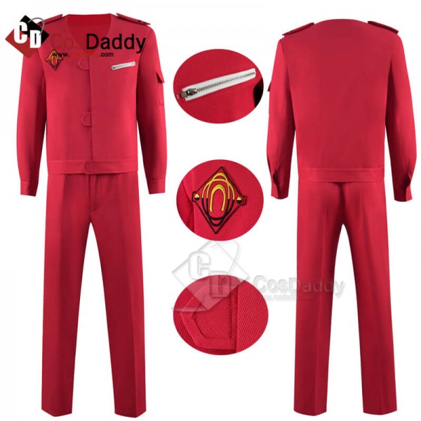 CosDaddy Land of the Giants Red Uniform Steve Burton Flight Jacket Outfit Cosplay Costumes