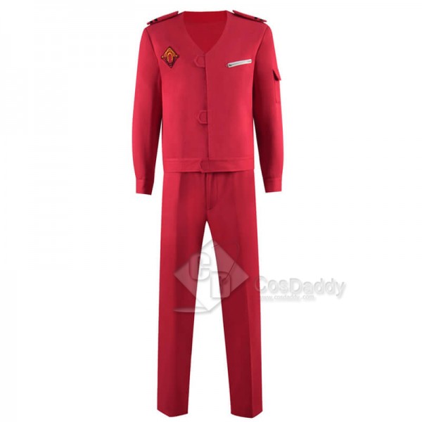 CosDaddy Land of the Giants Red Uniform Steve Burton Flight Jacket Outfit Cosplay Costumes