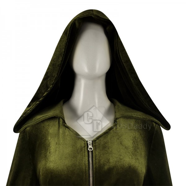 Star Wars 3 Revenge of the Sith Padme Amidala Green Velvet Dress Cosplay Costume Gown