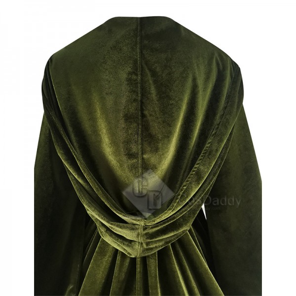 Star Wars 3 Revenge of the Sith Padme Amidala Green Velvet Dress Cosplay Costume Gown