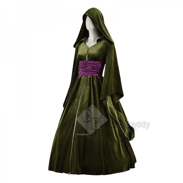 Star Wars 3 Revenge of the Sith Padme Amidala Green Velvet Dress Cosplay Costume Gown