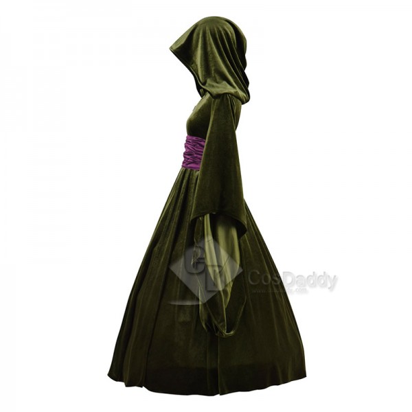 Star Wars 3 Revenge of the Sith Padme Amidala Green Velvet Dress Cosplay Costume Gown