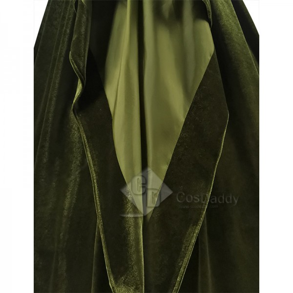 Star Wars 3 Revenge of the Sith Padme Amidala Green Velvet Dress Cosplay Costume Gown