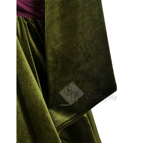 Star Wars 3 Revenge of the Sith Padme Amidala Green Velvet Dress Cosplay Costume Gown