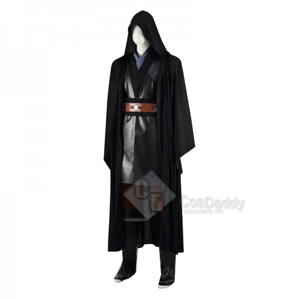 Star Wars Skywalker Jedi Anakin Cosplay Costume Classic Black Cape Outfit Full Set