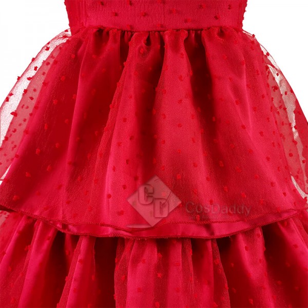 Beetlejuice Lydia Gothic Red Dress Women Wedding Dress Festival Carnival Christmas Outfit CosDaddy