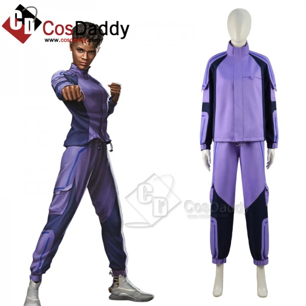 2022 Black Panther 2 Wakanda Forever Shuri Cosplay Costume Blue Jacket Suit Halloween Outfit