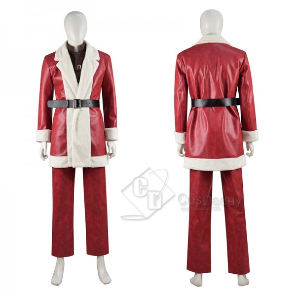 2022 Movie Violent Night Santa Claus David Harbour Cosplay Costume Christmas Party Suit