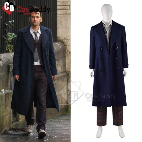 CosDaddy 14th Doctor Cosplay Fourteenth Doctor Coat David Tennant Cosplay Set Costume(Print Version)