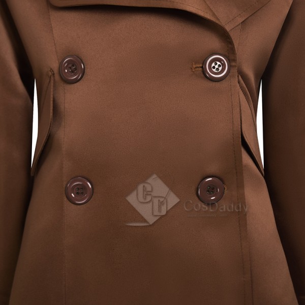 M3GAN 2023 Amie Donald Killer Doll Brown Coat Jacket Cosplay Costume Halloween Outfits