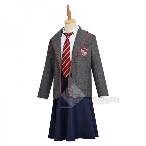 Roald Dahl's Matilda the Musical Alisha Weir Cosplay Costume Girls School Uniform