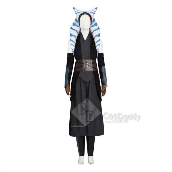 Star Wars The Mandalorian S2 Ahsoka Tano Cosplay Costume Headpiece Halloween Party Suit