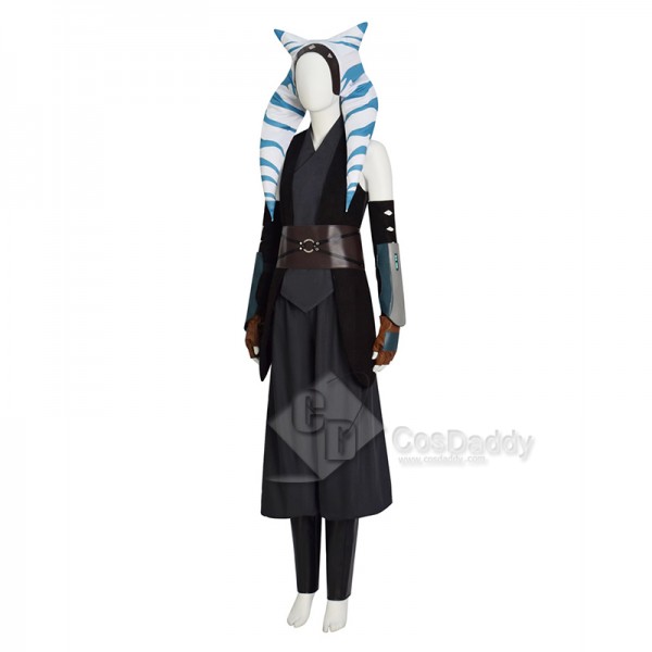 Star Wars The Mandalorian S2 Ahsoka Tano Cosplay Costume Headpiece Halloween Party Suit