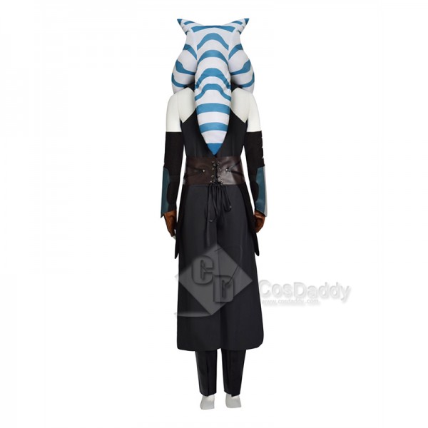 Star Wars The Mandalorian S2 Ahsoka Tano Cosplay Costume Headpiece Halloween Party Suit