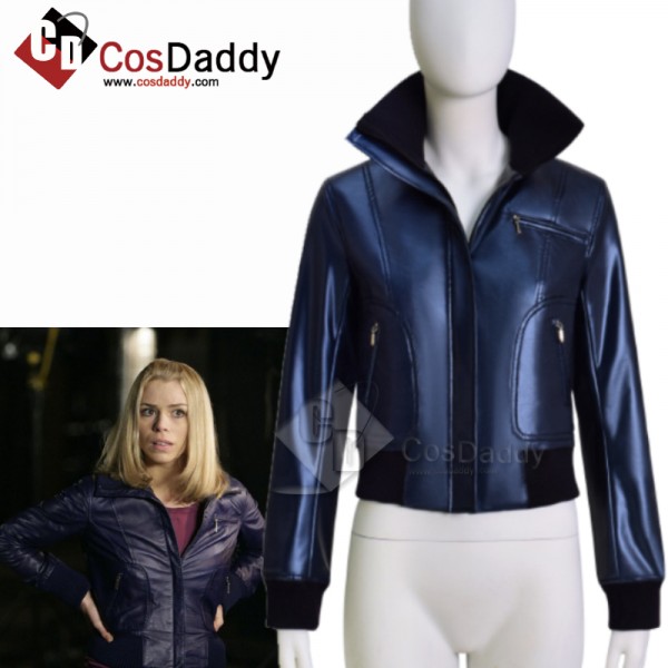 Doctor Who Rose Tyler Leather Jacket Dr Who Rose Purple Coat CosDaddy