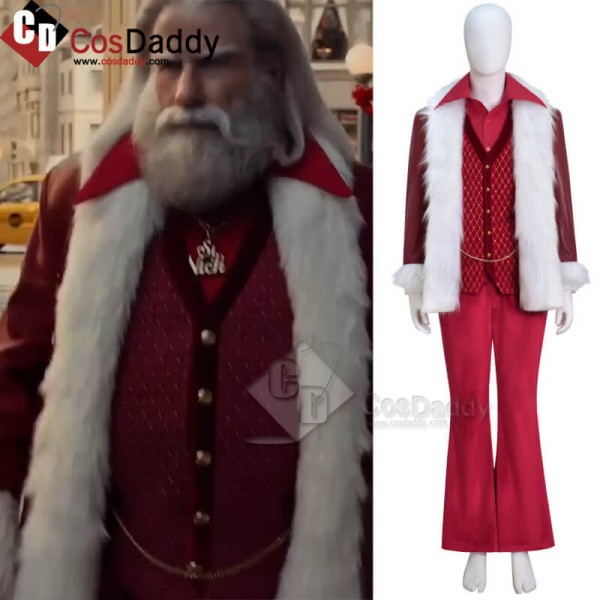 John Travolta Capital One Commercial Ad Disco-Dancing 2023 New Santa Costume Suit