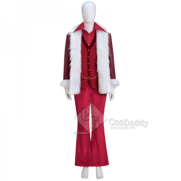 John Travolta Capital One Commercial Ad Disco-Dancing 2023 New Santa Costume Suit