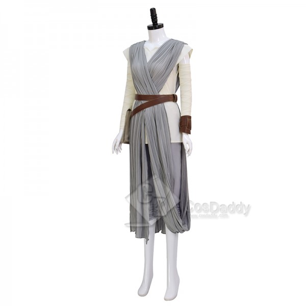 Star Wars 7 The Force Awakens Rey Cosplay Costume Halloween Outfit Grey Version